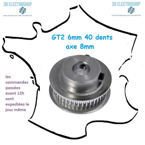 Poulie gt2 6mm dents - poulie, 40