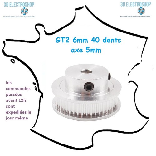 Poulie gt2 6mm dents - gt2,